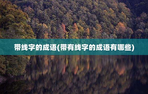 带线字的成语(带有线字的成语有哪些)