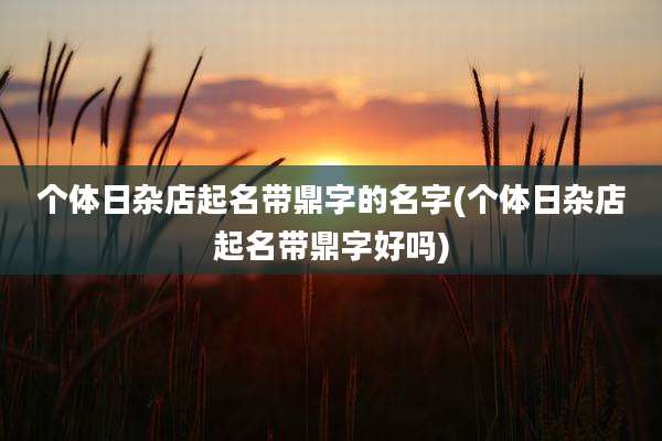 个体日杂店起名带鼎字的名字(个体日杂店起名带鼎字好吗)