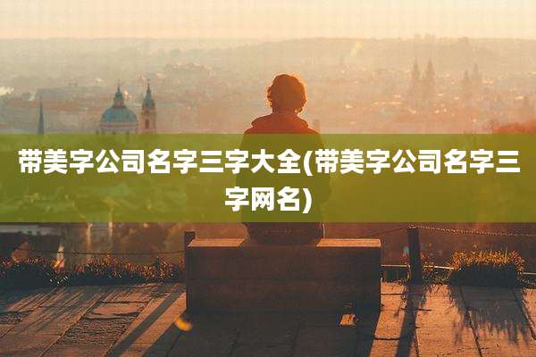 带美字公司名字三字大全(带美字公司名字三字网名)
