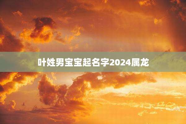 叶姓男宝宝起名字2024属龙