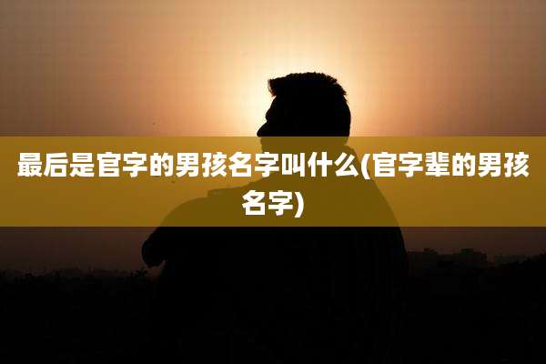 最后是官字的男孩名字叫什么(官字辈的男孩名字)