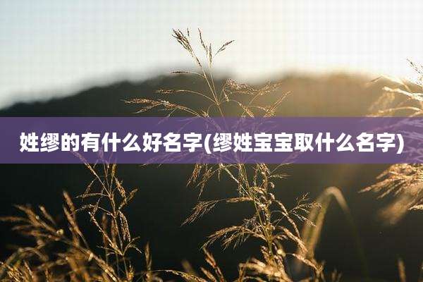 姓缪的有什么好名字(缪姓宝宝取什么名字)