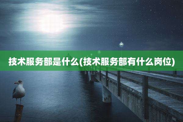 技术服务部是什么(技术服务部有什么岗位)