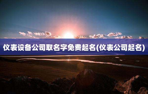 仪表设备公司取名字免费起名(仪表公司起名)