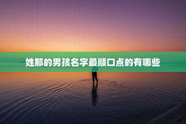 姓那的男孩名字最顺口点的有哪些