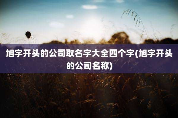 旭字开头的公司取名字大全四个字(旭字开头的公司名称)