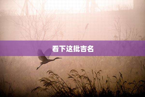 看下这批吉名