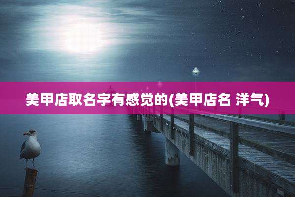 美甲店取名字有感觉的(美甲店名 洋气)