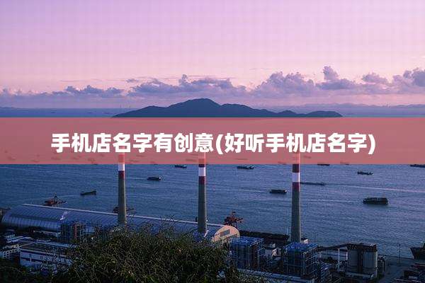 手机店名字有创意(好听手机店名字)