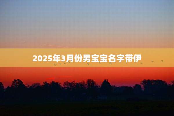 2025年3月份男宝宝名字带伊