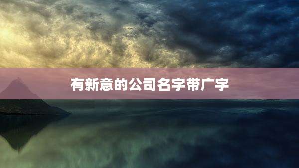 有新意的公司名字带广字