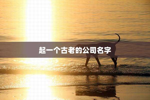起一个古老的公司名字