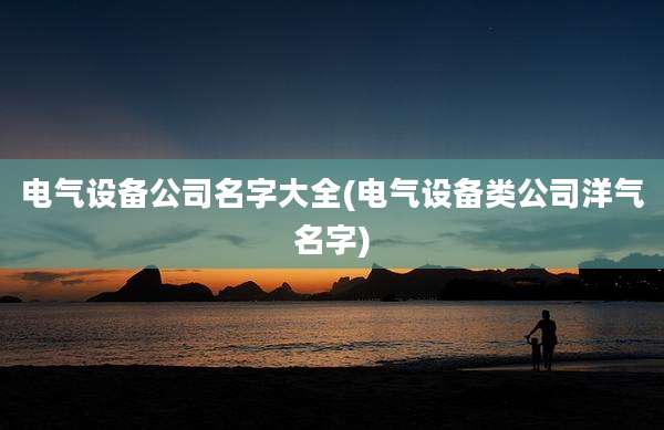 电气设备公司名字大全(电气设备类公司洋气名字)