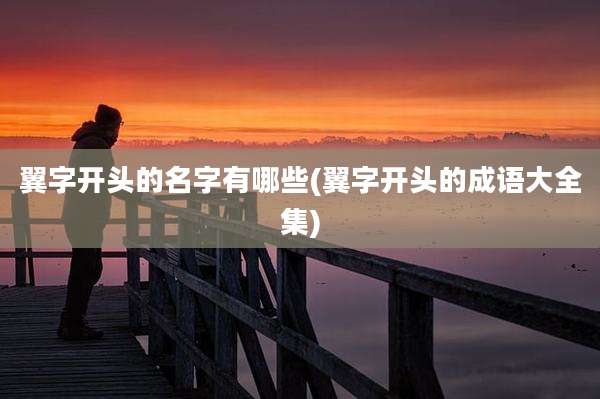 翼字开头的名字有哪些(翼字开头的成语大全集)