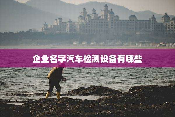 企业名字汽车检测设备有哪些