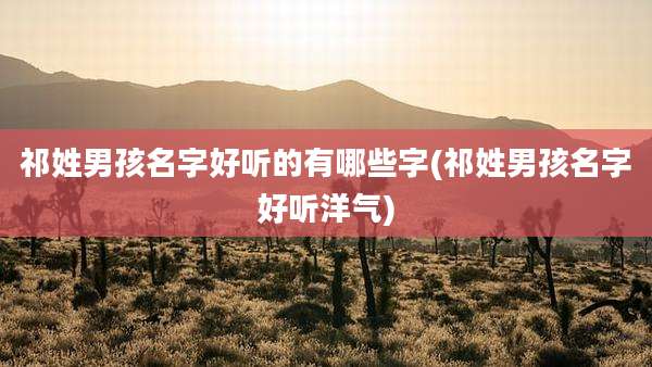 祁姓男孩名字好听的有哪些字(祁姓男孩名字好听洋气)