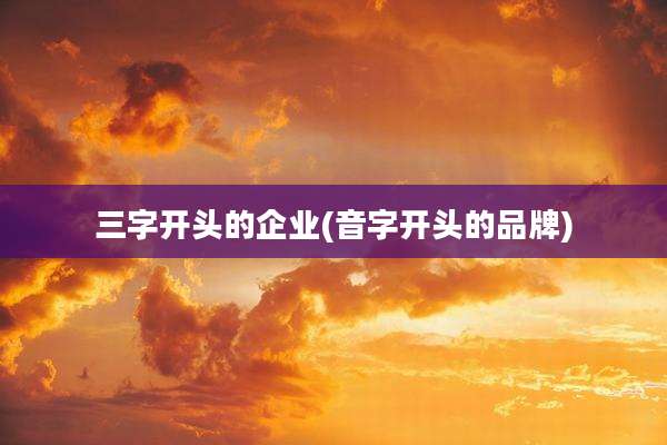 三字开头的企业(音字开头的品牌)