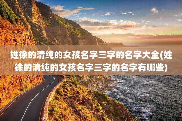 姓徐的清纯的女孩名字三字的名字大全(姓徐的清纯的女孩名字三字的名字有哪些)