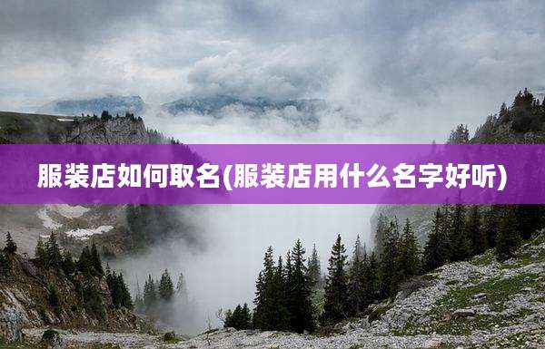 服装店如何取名(服装店用什么名字好听)