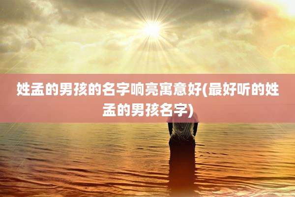 姓孟的男孩的名字响亮寓意好(最好听的姓孟的男孩名字)