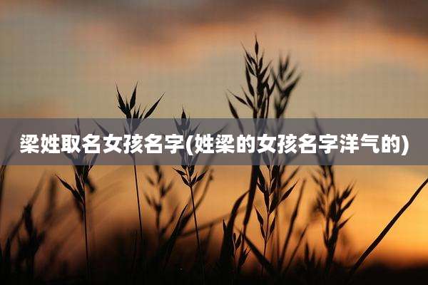 梁姓取名女孩名字(姓梁的女孩名字洋气的)