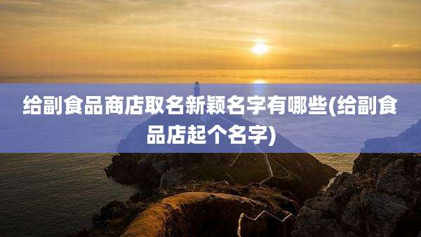 给副食品商店取名新颖名字有哪些(给副食品店起个名字)