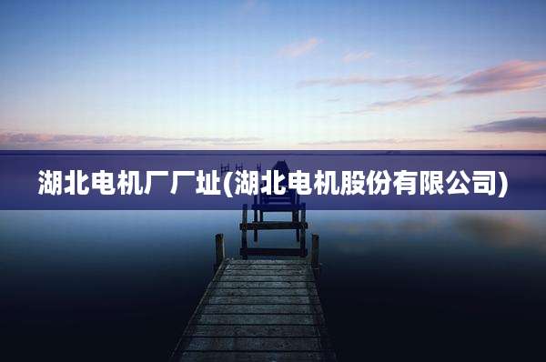 湖北电机厂厂址(湖北电机股份有限公司)