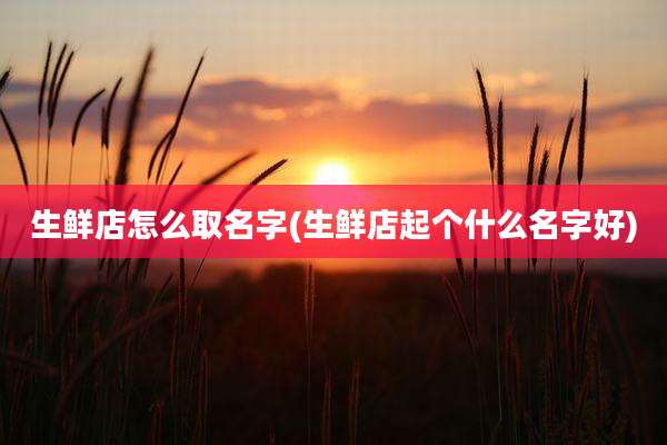 生鲜店怎么取名字(生鲜店起个什么名字好)