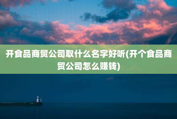 开食品商贸公司取什么名字好听(开个食品商贸公司怎么赚钱)