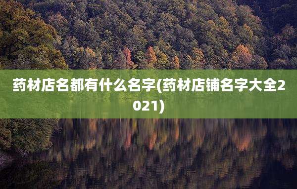 药材店名都有什么名字(药材店铺名字大全2021)