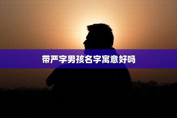 带严字男孩名字寓意好吗