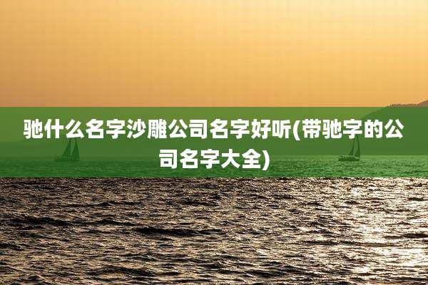 驰什么名字沙雕公司名字好听(带驰字的公司名字大全)