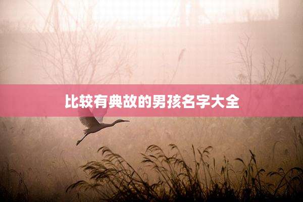 比较有典故的男孩名字大全
