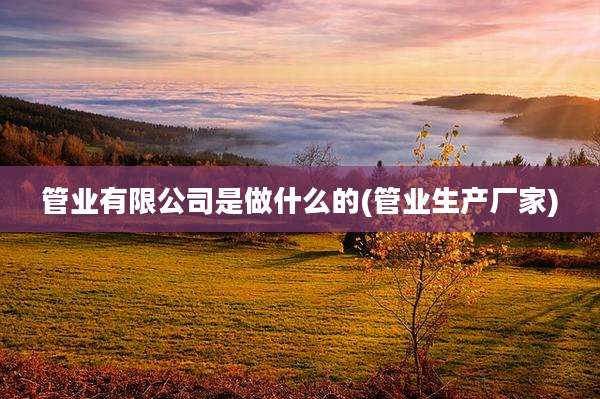 管业有限公司是做什么的(管业生产厂家)