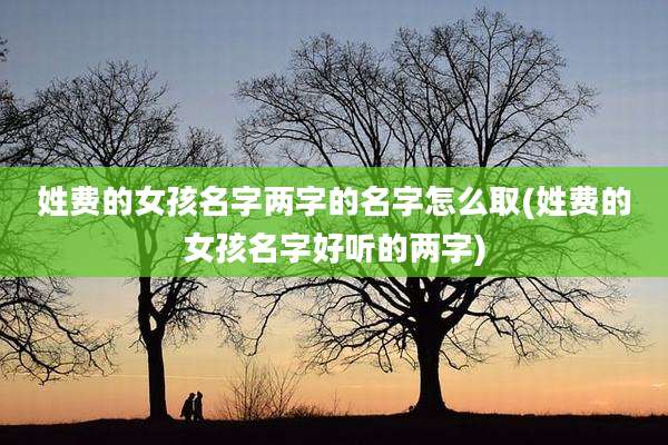 姓费的女孩名字两字的名字怎么取(姓费的女孩名字好听的两字)