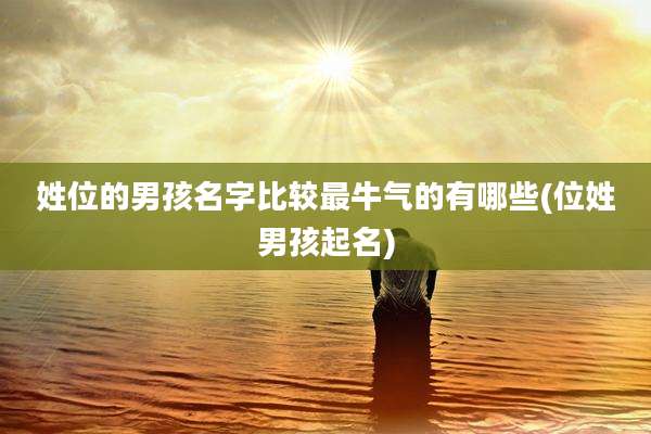 姓位的男孩名字比较最牛气的有哪些(位姓男孩起名)