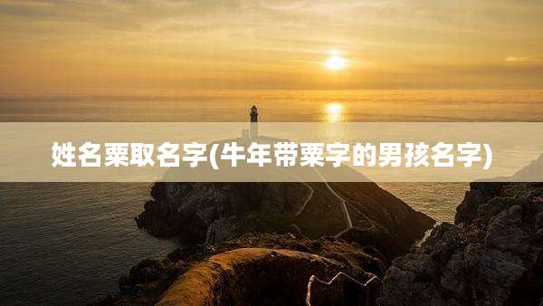姓名粟取名字(牛年带粟字的男孩名字)