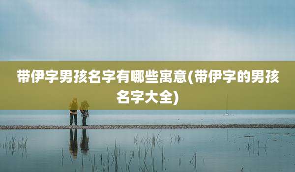 带伊字男孩名字有哪些寓意(带伊字的男孩名字大全)