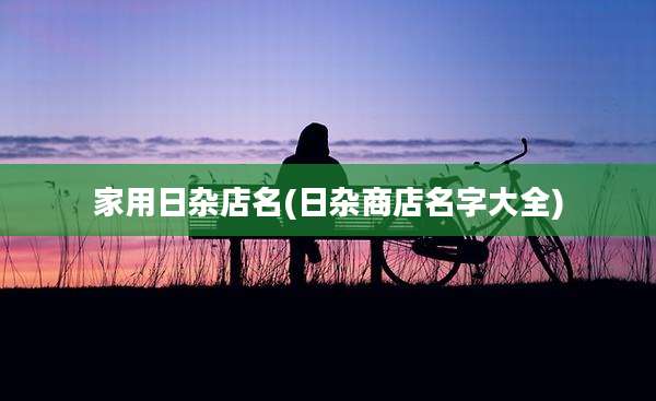 家用日杂店名(日杂商店名字大全)
