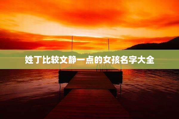 姓丁比较文静一点的女孩名字大全