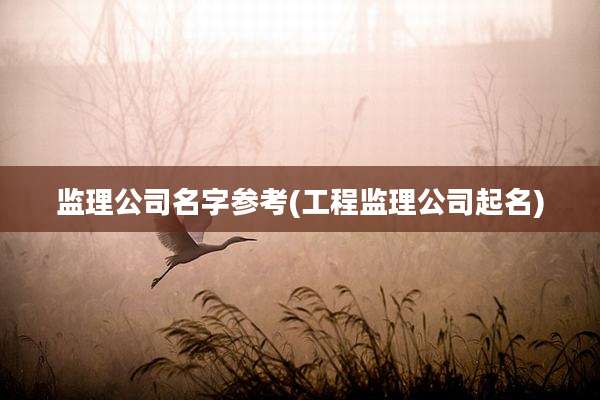 监理公司名字参考(工程监理公司起名)