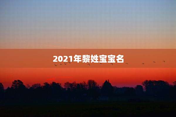 2021年黎姓宝宝名