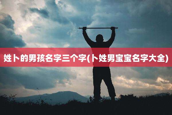姓卜的男孩名字三个字(卜姓男宝宝名字大全)