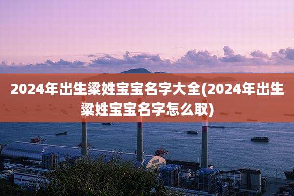 2024年出生粱姓宝宝名字大全(2024年出生粱姓宝宝名字怎么取)