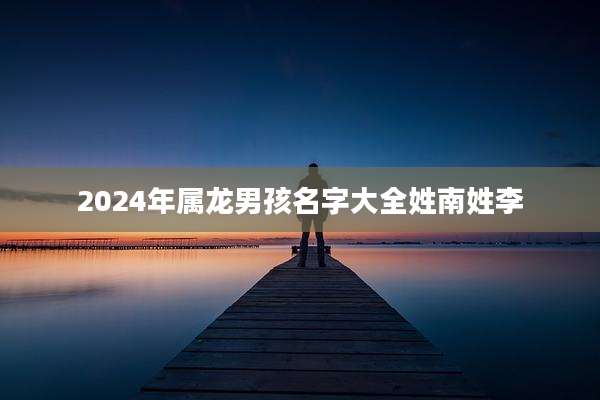 2024年属龙男孩名字大全姓南姓李