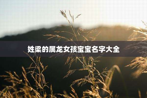 姓梁的属龙女孩宝宝名字大全