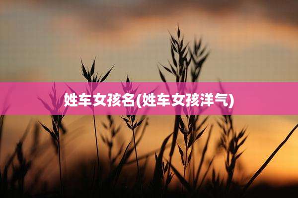 姓车女孩名(姓车女孩洋气)
