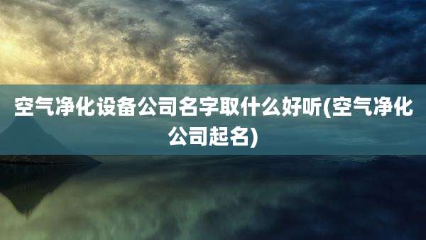 空气净化设备公司名字取什么好听(空气净化公司起名)