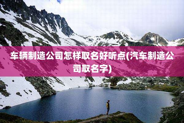 车辆制造公司怎样取名好听点(汽车制造公司取名字)