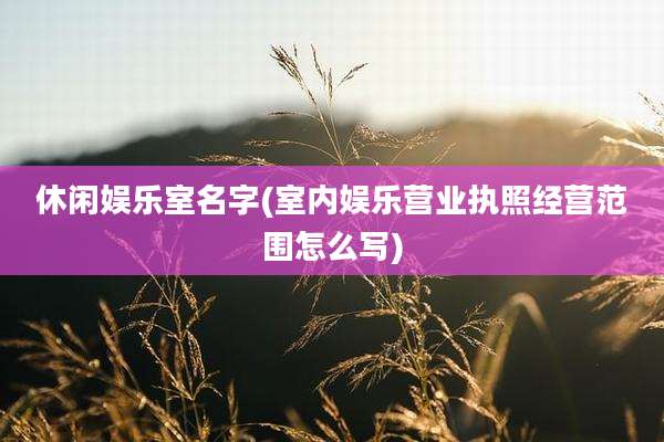 休闲娱乐室名字(室内娱乐营业执照经营范围怎么写)
